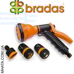 Пістолет для поливу пластиковий BRADAS ECO-4440-SET, 7 режимів з комплектом арматури Михайлівка