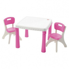 Набор KITCHEN TABLE & CHAIRS из стола 50x35x35 см и 2 стульев 48x64x64 см розовый Чернигов