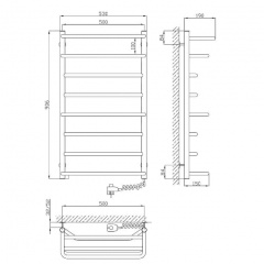 Полотенцесушитель KOSSER Лотос 900х500/8 ЕR ДЛ02ER Київ