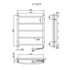 Электрический полотенцесушитель KOSSER Трапеция 600x500/5 ER ДТ08ER Королево