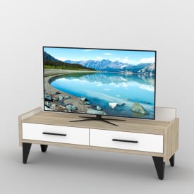 Тумба под телевизор Тиса Мебель ТВ-316 Дуб сонмоа Белый