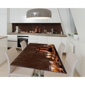 Наклейка 3Д виниловая на стол Zatarga «Кофе и специи» 650х1200 мм для домов, квартир, столов, кофейн, кафе