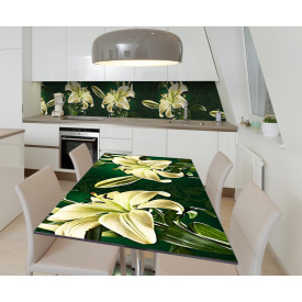 Наклейка 3Д виниловая на стол Zatarga «Белая корона» 650х1200 мм для домов, квартир, столов, кофейн, кафе