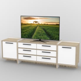 Тумба под телевизор Тиса Мебель ТВ-307 Дуб сонмоа Белый