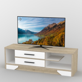 Тумба под телевизор Тиса Мебель ТВ-323 Дуб сонмоа Белый