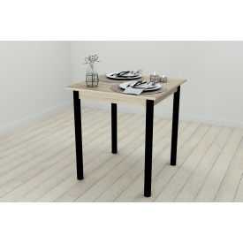 Стол кухонный Ferrum-decor Агата 75x70x70 Черный ДСП Сонома 16мм (AGA0011)