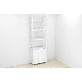 Этажерка 4/60 Ferrum-decor Серии Конект с тумбой 179x60x28 Белый ДСП Белое (FD1070)