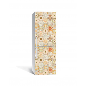 Наклейка на холодильник Zatarga «Охровая азулежу» 650х2000 мм виниловая 3Д наклейка декор на кухню