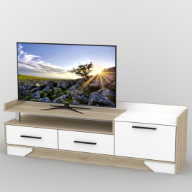 Тумба под телевизор Тиса Мебель ТВ-337 Дуб сонмоа Белый