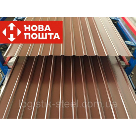 Профнастил ПС 10 для забора коричневый 0,3мм