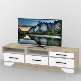 Тумба под телевизор Тиса Мебель ТВ-388 Дуб сонмоа Белый