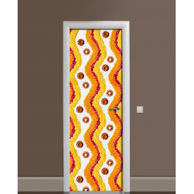 Наклейка на дверь Zatarga «Узор из лепестков» 650х2000 мм виниловая 3Д наклейка декор самоклеящаяся