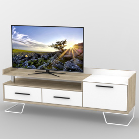 Тумба под телевизор Тиса Мебель ТВ-340 Дуб сонмоа Белый
