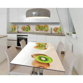 Наклейка 3Д вінілова на стіл Zatarga «Стиглий ківі» 600х1200 мм для будинків, квартир, столів, кав'ярень, кафе