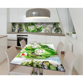 Наклейка 3Д виниловая на стол Zatarga «Японский шеф» 650х1200 мм для домов, квартир, столов, кофейн, кафе