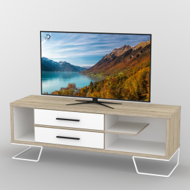 Тумба под телевизор Тиса Мебель ТВ-326 Дуб сонмоа Белый