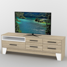 Тумба под телевизор Тиса Мебель ТВ-359 Дуб сонмоа Белый
