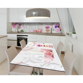 Наклейка 3Д виниловая на стол Zatarga «Нежный вкус» 650х1200 мм для домов, квартир, столов, кофейн, кафе