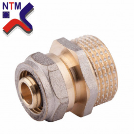 Муфта с наружной резьбой для Металлопластиковой трубы 16x3/4 Н неразборной