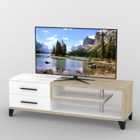 Тумба под телевизор Тиса Мебель ТВ-335 Дуб сонмоа Белый