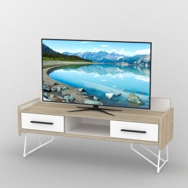 Тумба под телевизор Тиса Мебель ТВ-318 Дуб сонмоа Белый