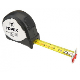 Рулетка Topex стальная лента 3мx16мм магнит (27C373)