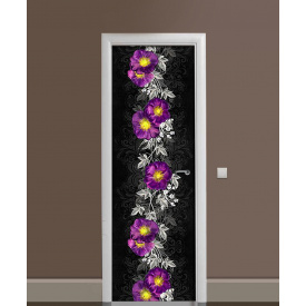 Наклейка на двері Zatarga «Квіткова доріжка» 650х2000 мм вінілова 3Д наклейка декор самоклеюча