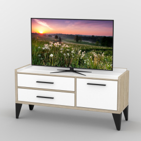 Тумба под телевизор Тиса Мебель ТВ-408 Дуб сонмоа Белый