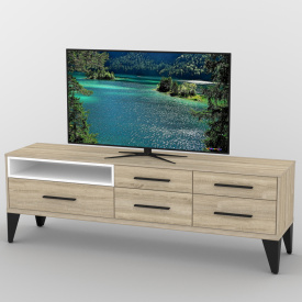 Тумба под телевизор Тиса Мебель ТВ-364 Дуб сонмоа Белый