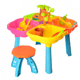 Игровой столик-песочница со стульчиком DI YUAN Toys 9810