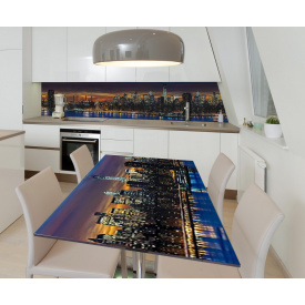 Наклейка 3Д виниловая на стол Zatarga «Сияние мегаполиса» 650х1200 мм для домов, квартир, столов, кофейн, кафе