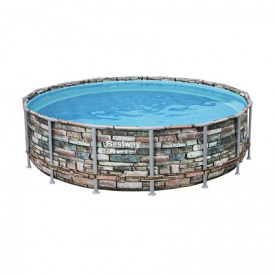 Каркасний басейн Bestway Loft 56966 (488х122 см) з картриджних фільтром сходами і захисним тентом