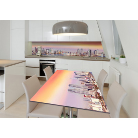 Наклейка 3Д виниловая на стол Zatarga «Деловой квартал» 650х1200 мм для домов, квартир, столов, кофейн, кафе