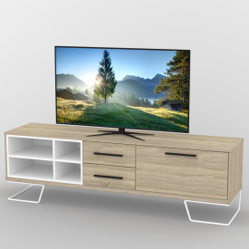 Тумба под телевизор Тиса Мебель ТВ-375 Дуб сонмоа Белый