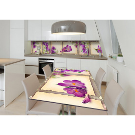 Наклейка 3Д виниловая на стол Zatarga «Прекрасный эдельвейс» 600х1200 мм для домов, квартир, столов, кофейн,