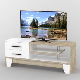 Тумба под телевизор Тиса Мебель ТВ-331 Дуб сонмоа Белый