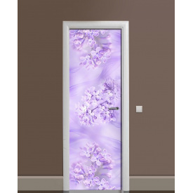 Наклейка на дверь Zatarga «Лиловая сирень» 650х2000 мм виниловая 3Д наклейка декор самоклеящаяся