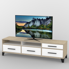Тумба под телевизор Тиса Мебель ТВ-393 Дуб сонмоа Белый