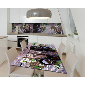 Наклейка 3Д виниловая на стол Zatarga «Чайная церемония» 600х1200 мм для домов, квартир, столов, кофейн, кафе