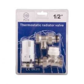 Комплект термостатический SD Plus 1/2" для радиатора прямой SD353W15
