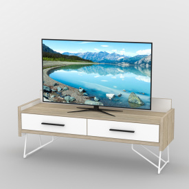 Тумба под телевизор Тиса Мебель ТВ-315 Дуб сонмоа Белый