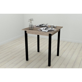 Стол кухонный Ferrum-decor Диего 75x70x70 Черный ДСП Сонома Трюфель 16мм (DIE0012)