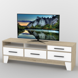Тумба под телевизор Тиса Мебель ТВ-389 Дуб сонмоа Белый