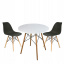 Круглий стіл JUMI Scandinavian Design black 80см. + 2 сучасні скандинавські стільці Херсон