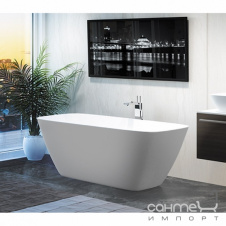 Отдельностоящая ванна из литого камня Balteco Dune 174 белая внутри/Pearl Beige RAL 1035
