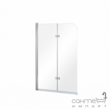 Шторка для ванны Besco Avico 100x145 прозрачная хром