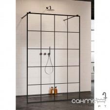 Душевая перегородка Radaway Modo X Black I Factory 130 388334-54-57 прозрачное стекло, декор factory