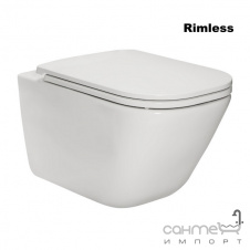 Підвісний безободковый унітаз з сидінням slim softclose Roca Gap Rectangular A 34 H 470000 білий