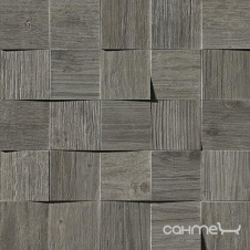Керамогранітна мозаїка 35x35 Atlas Concorde Axi Mosaico 3D Grey Timber Темно-Сіра