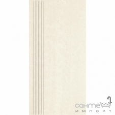 Плитка напольная ступень с прорезями Paradyz Doblo Bianco Stopnica Prosta Mat. 29,8X59,8